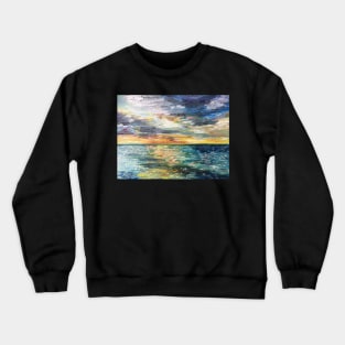 Colourful stormy sunset seascape Crewneck Sweatshirt